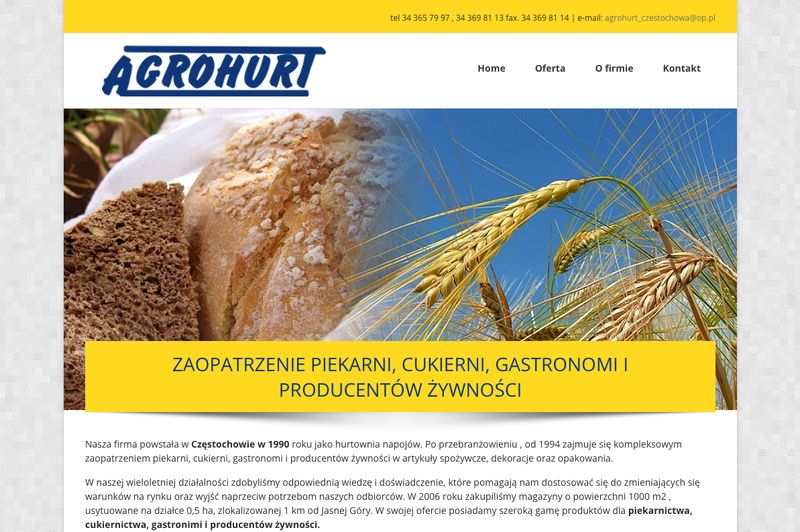 Agrohurt Częstochowa - hurtownia artykułów dla piekarni