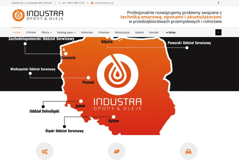 Industra - strona internetowa hurtowni opon i olejów